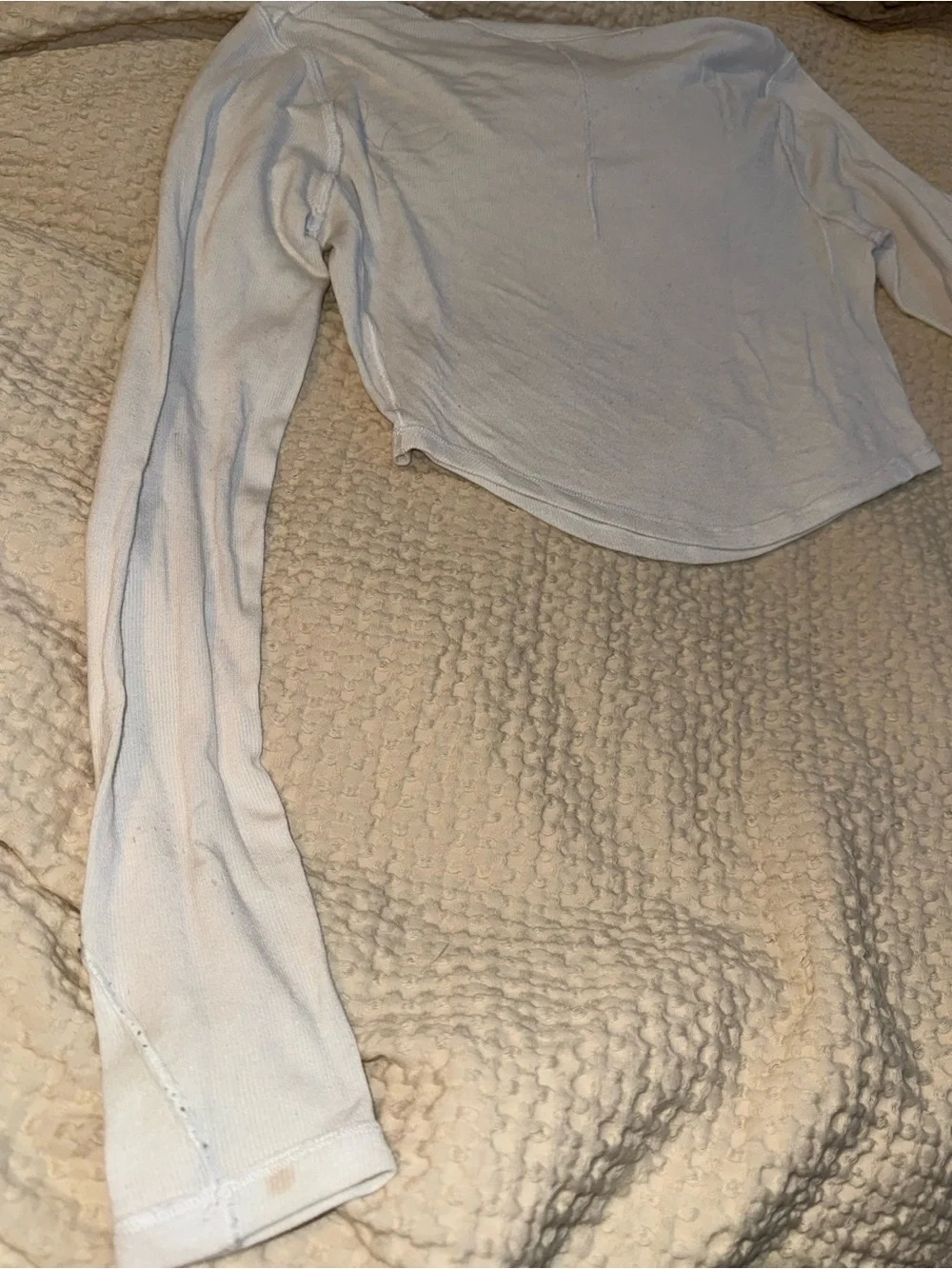 lululemon Hold Tight Cropped Long Sleeve in white, size 4 -